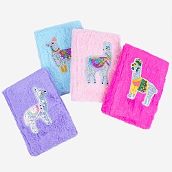 Блокнот 14*19,5см 80л "меховой" с рисунком "лама"