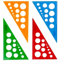 треугольник с окружностями 19см 30°  прозрачный цветной