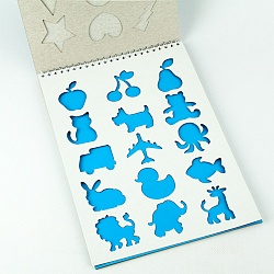 цветной и белый картон  а4  10л. 9 цв + 2 трафарета "ракета" на гребне