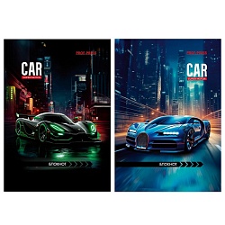 Блокнот А7  48л "Автоспорт в ночном городе-1" на склейке