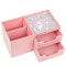 органайзер настольный пластиковый 5 отделений розовый