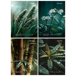 Блокнот А6  24л "Растительная тема-1" ассорти,  на скрепке