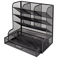 органайзер настольный металлический 10 отделений черный