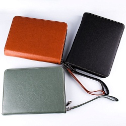 ежедневник а5 недатиров. 120л "darvish" обложка к/з (3 цвета) на молнии с ремешком, с держ. д/ручки