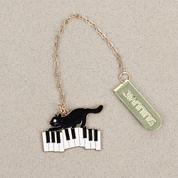 закладка металлическая "кот на клавишах"