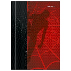 книжка записная  а6  48л "спайдер черный" 7бц, глянц.лам.