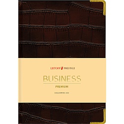 ежедневник недатированный  а6 152л impact темно-коричневый обложка искусств. кожа, золотой срез