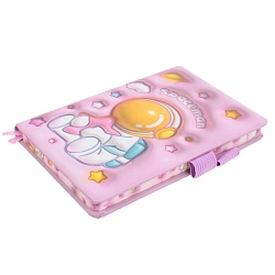 Блокнот А6  80л обложка "Космонавт" с рисунком 3D эффект