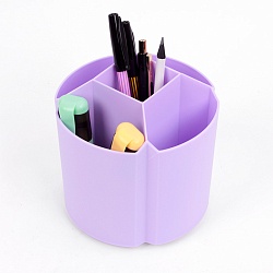 органайзер настольный пластиковый вращающийся 5 отделений фиолетовый