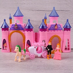 набор для девочки "замок мечты" (кукольный замок+мебель+кукла)