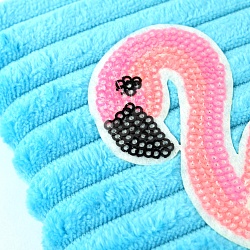 Блокнот 12*18,8см 60л "меховой" с рисунком из пайеток "фламинго"