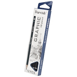 карандаш ч/г корпус трёхгранный чёрного цвета нв