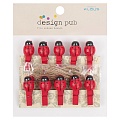 Прищепки "Божья коровка" декоративные деревянные 10 шт в наборе красные