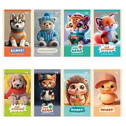 Блокнот А6  32л "Милые пушистики" ассорти,  на скрепке