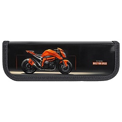 пенал 1отдел. 190* 65мм оранжевый мотоцикл