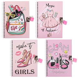 Блокнот 13*18см 48л на спирали с замочком и ключиками