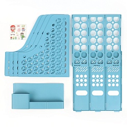 лоток вертикальный 3 отделения с горизонтальными отсеками голубой