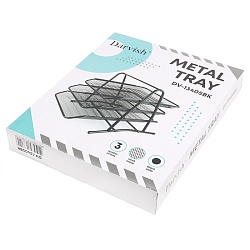 лоток горизонтальный металлический 3 секции черный