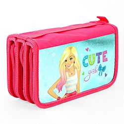 пенал 3отдел. 190*105мм  печать на фольге blondy girl