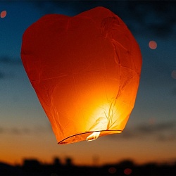 небесный фонарик в форме сердца "наш фонарик"