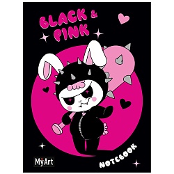 Блокнот в линию А5  40л "Black&Pink" НеЗая