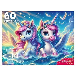 пазлы   60 элементов волшебные единороги в море