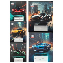 тетрадь  12л клетка цв. обл "автотранспорт в ночном городе"