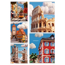 тетрадь  48л кл. "вязанные города" обложка мелованный картон холст