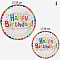 тарелка бумажная "happy birthday" 20шт.(d-18см*10шт+d-23см*10см) в наборе (5 видов)