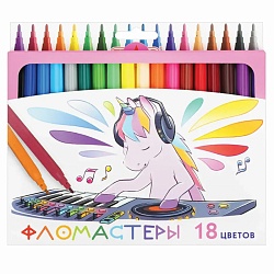 фломастеры 18цв "пифагор" "единорог"