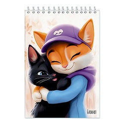 Блокнот А5  48л "Обнимашки"  на гребне