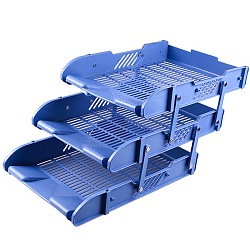 лоток горизонтальный 3 секции синий