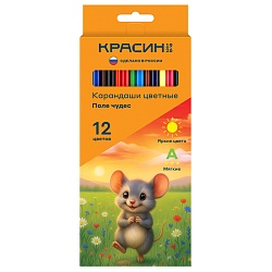 карандаши 12цв "поле чудес" трёхгран. корпус