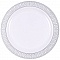 тарелки пластиковые 19см в наборе 12шт. круглые белые с серебристым узором по кайме