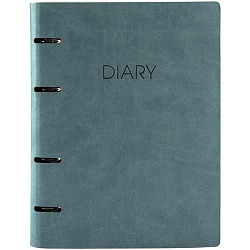 ежедневник недатированный  а5 136л joybook серый маренго на кольцах обложка искусств. кожа 