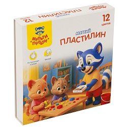 пластилин 12 цв. "енот в сказке" 120гр 