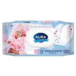 салфетки влажные 100шт для детей универсальные очищающие с клапаном