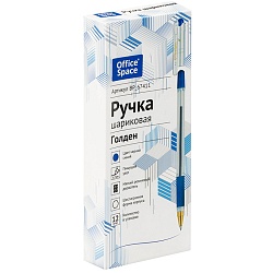 ручка шар. синяя officespace "голден" корпус прозрачный