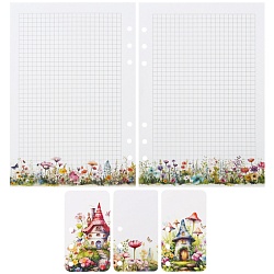 сменный блок 6 отверстий  а5 92л в клетку (цветочная поляна) +3 разделителя