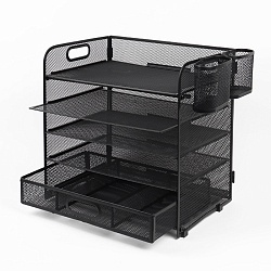 лоток металлический 5 секций + выдвижная полка+2 навесных органайзера цвет чёрный