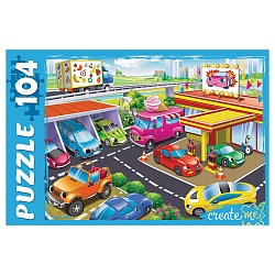 пазлы  104 элемента весёлая парковка