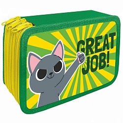 пенал 3отдел. тканевый торец 190*105мм great job