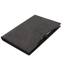 ежедневник а5 недатиров. 100л обложка кож.зам. темно-серая на кольцах