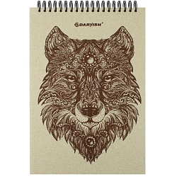 Блокнот А5  80л крафт обложка на гребне