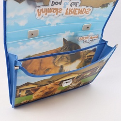 портфель  для тетрадей а4 с ручкой "животные-друзья"