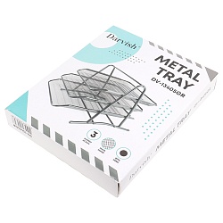 лоток горизонтальный металлический 3 секции серый