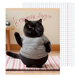 тетрадь  48л кл. "кошачьи будни" обл. мелов. картон