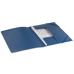 папка на резинке а4 "brauberg" 500мкм синяя