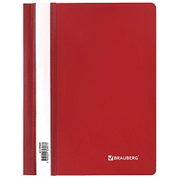 папка-скоросшиватель а5 "brauberg" 180мкм красная