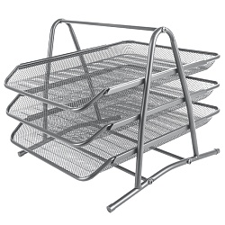 лоток горизонтальный металлический 3 секции серый